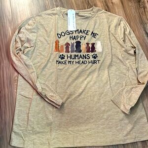 Woman’s extra large T-shirt dogs make me happy long sleeve New